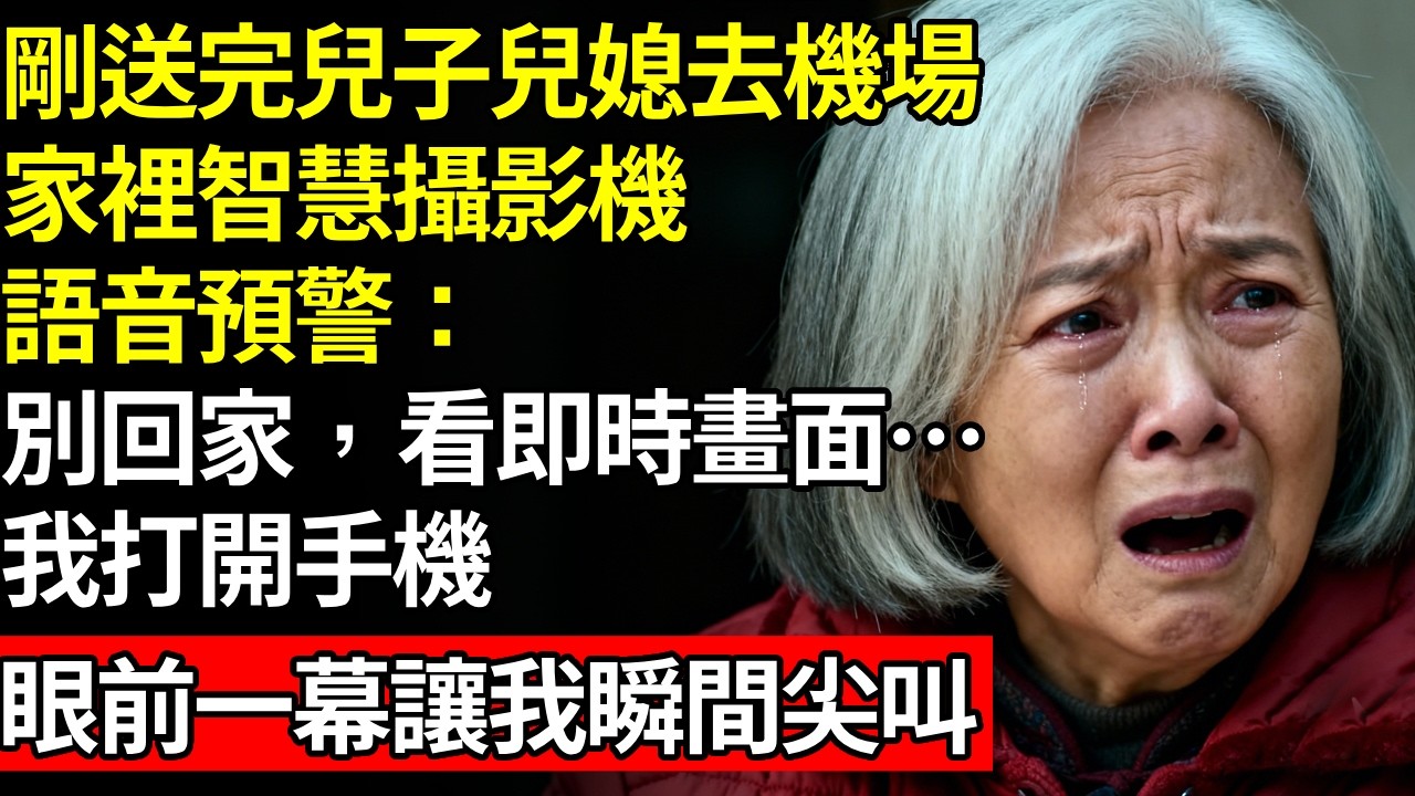 剛送完兒子媳婦去機場，家裡智慧攝影機語音預警：別回家，看即時畫面…我按亮畫面，客廳一幕我整個人僵在門口！# 養老 #人間家事# 晚年真相