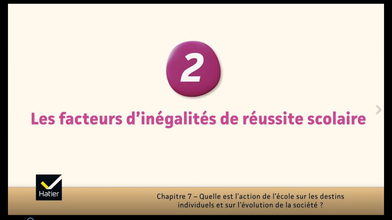 SES cours de Tle : les facteurs d'inégalités de réussite scolaire