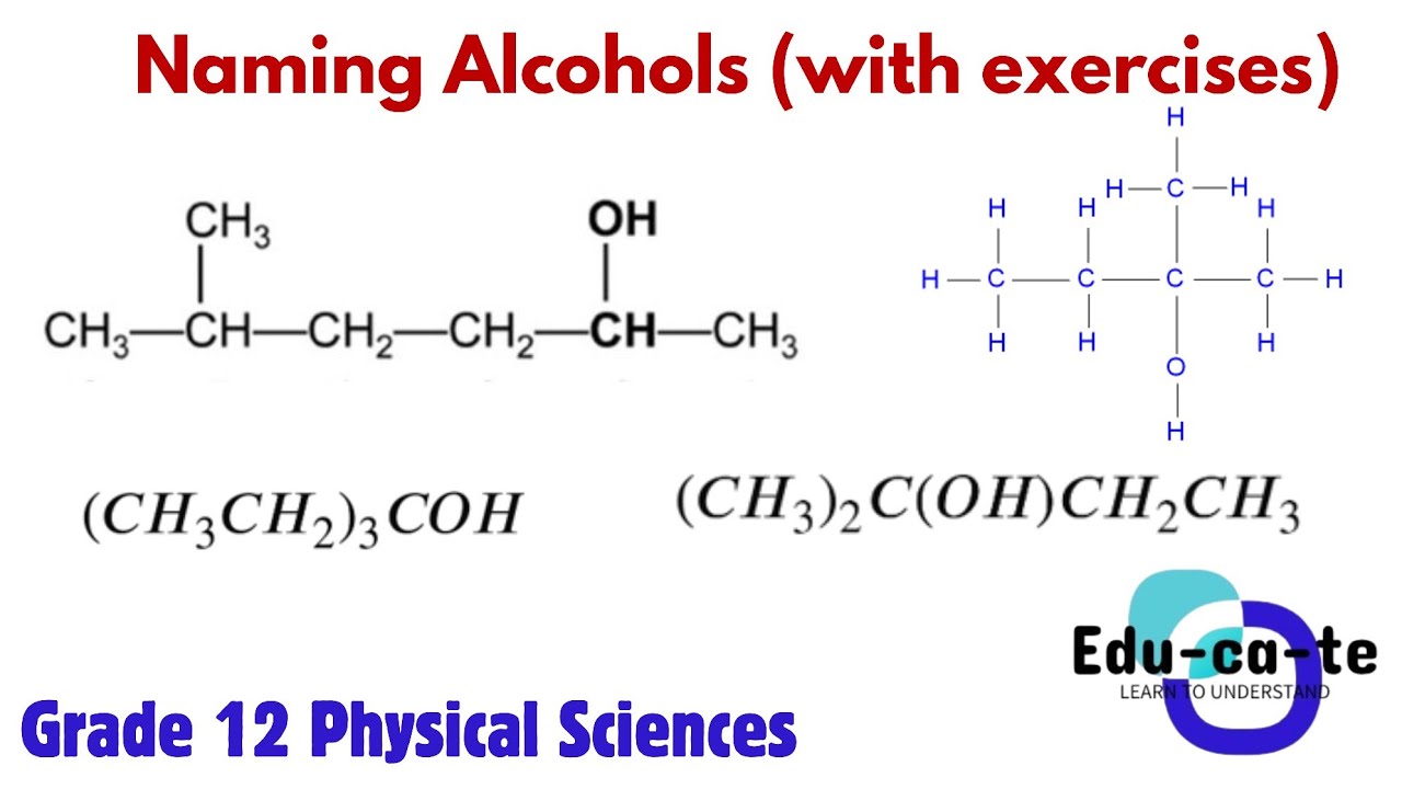 Naming Alcohols (with exercises) - Grade 12 Physical Sciences