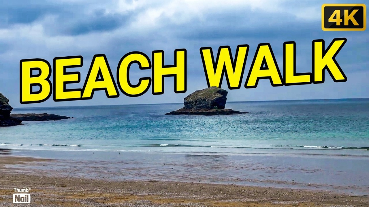 Cornwall 🇬🇧 Portreath Beach walk tour 4K #virtualtour #eplorecornwall #travel #2023 #beach