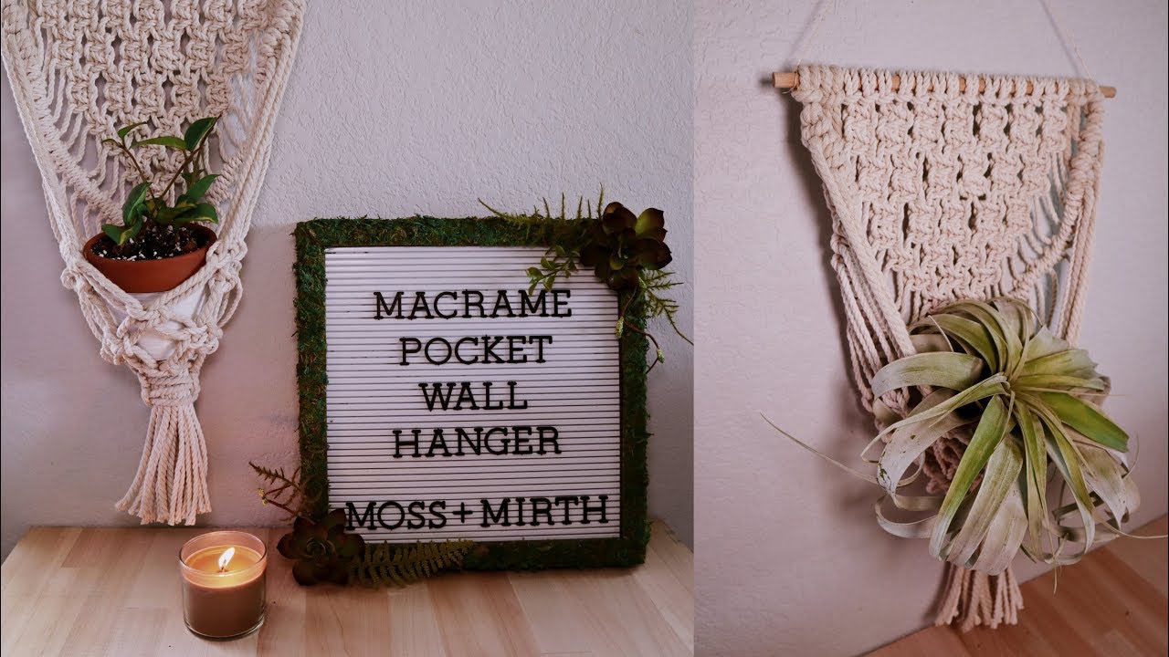 Macrame Pocket Wall Hanging 💖- DIY Tutorial