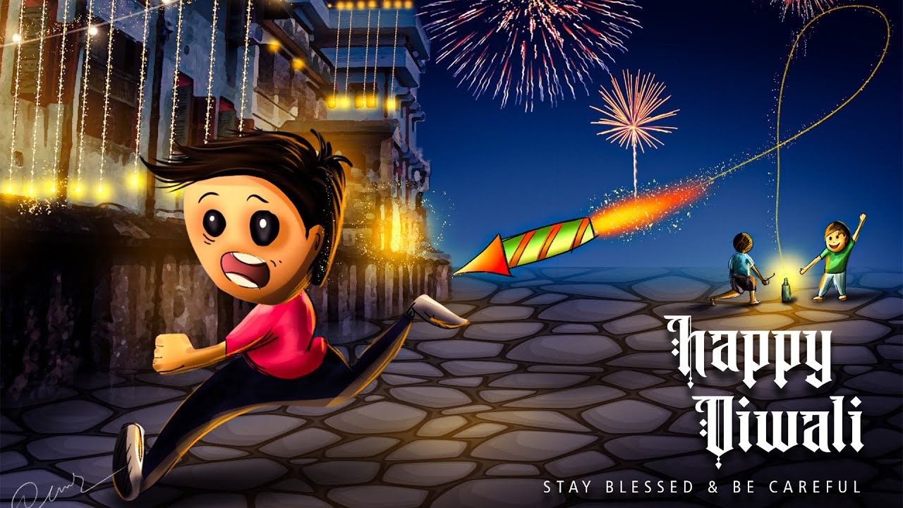 Happy Diwali digital painting | Deepavali concept art | Diwali 2020 | Nanda creations