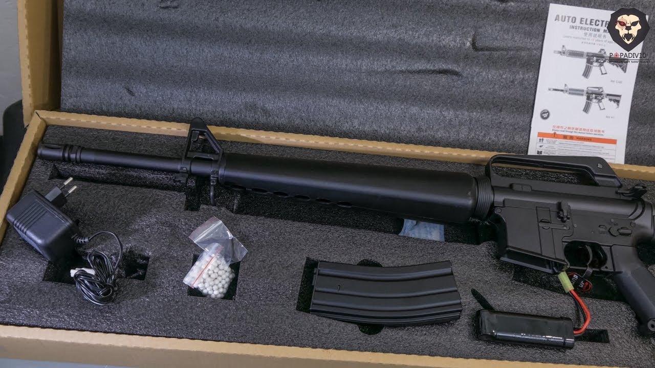 Страйкбольный автомат Cyma M16A1 Vietnam Version CM009A1 (6 мм, металл) видео обзор 4k