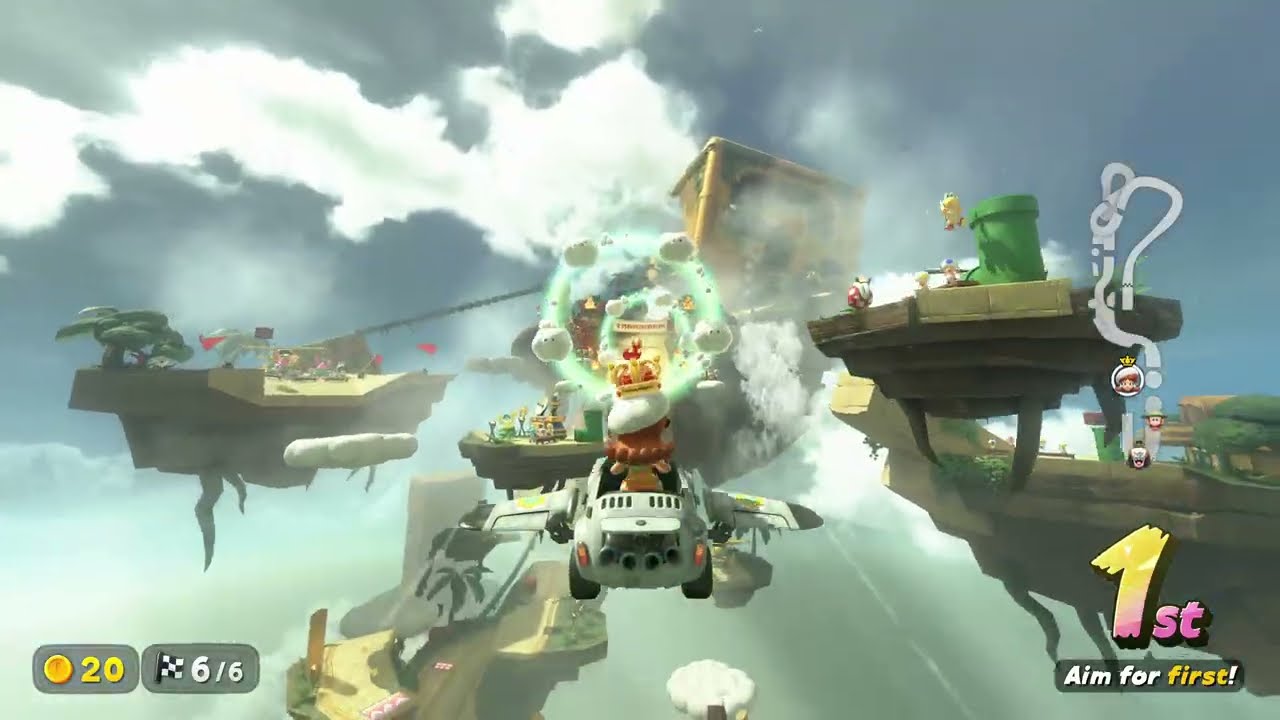 Cloud Rally Mirror Mode -Original Layout- [Daisy | Baby Blooper] 3 Stars | Mario Kart World #dqy