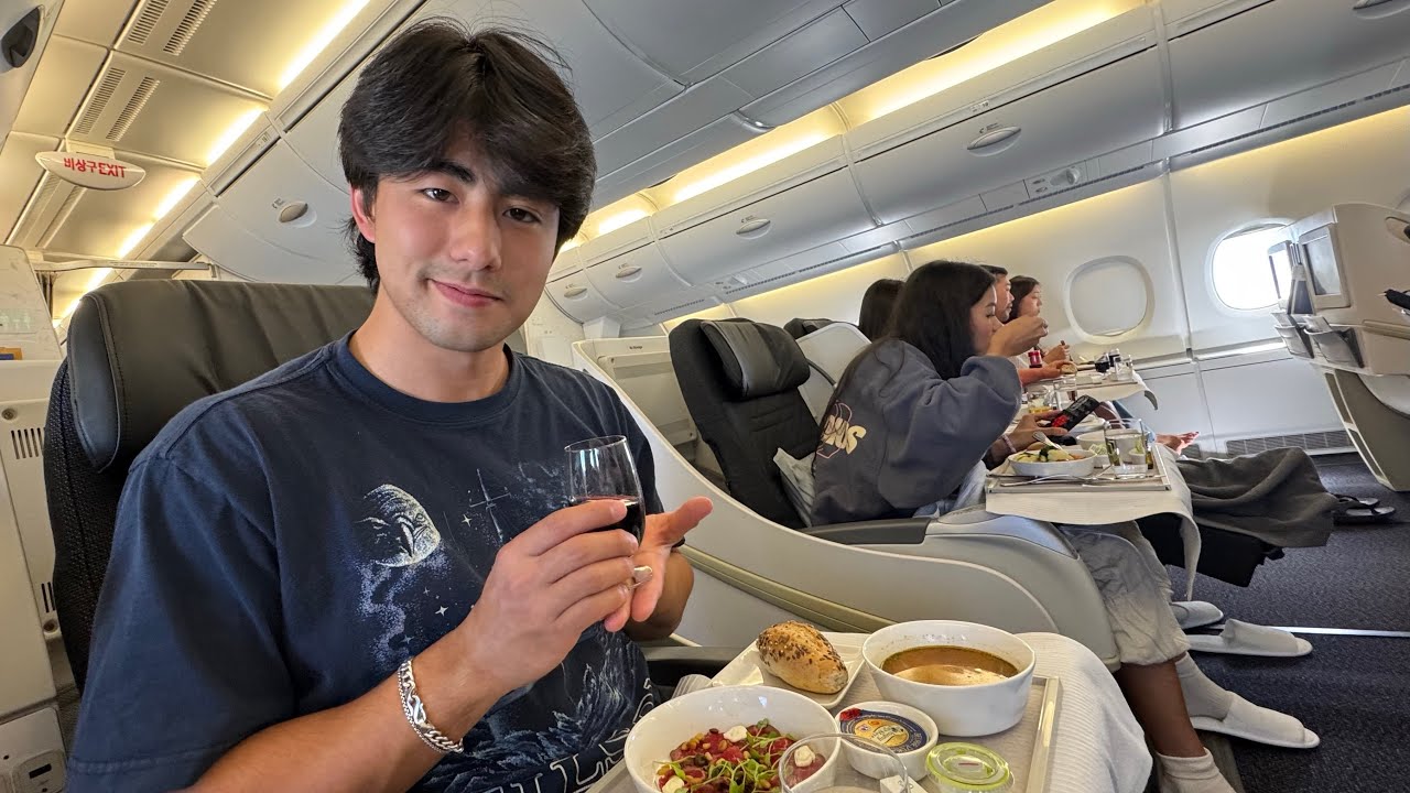 drunk on my 15 hour flight to Korea