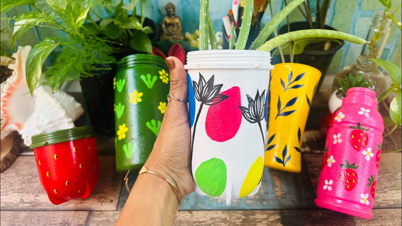 Planters Made from Waste Plastic Bottles and Containers