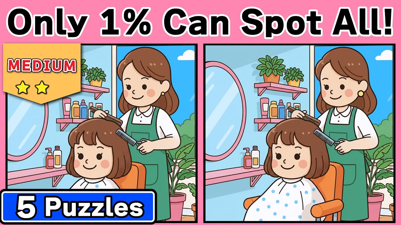 【MEDIUM】Can You Stay Sharp Through All 5 Puzzles? Spot the Difference Challenge #141