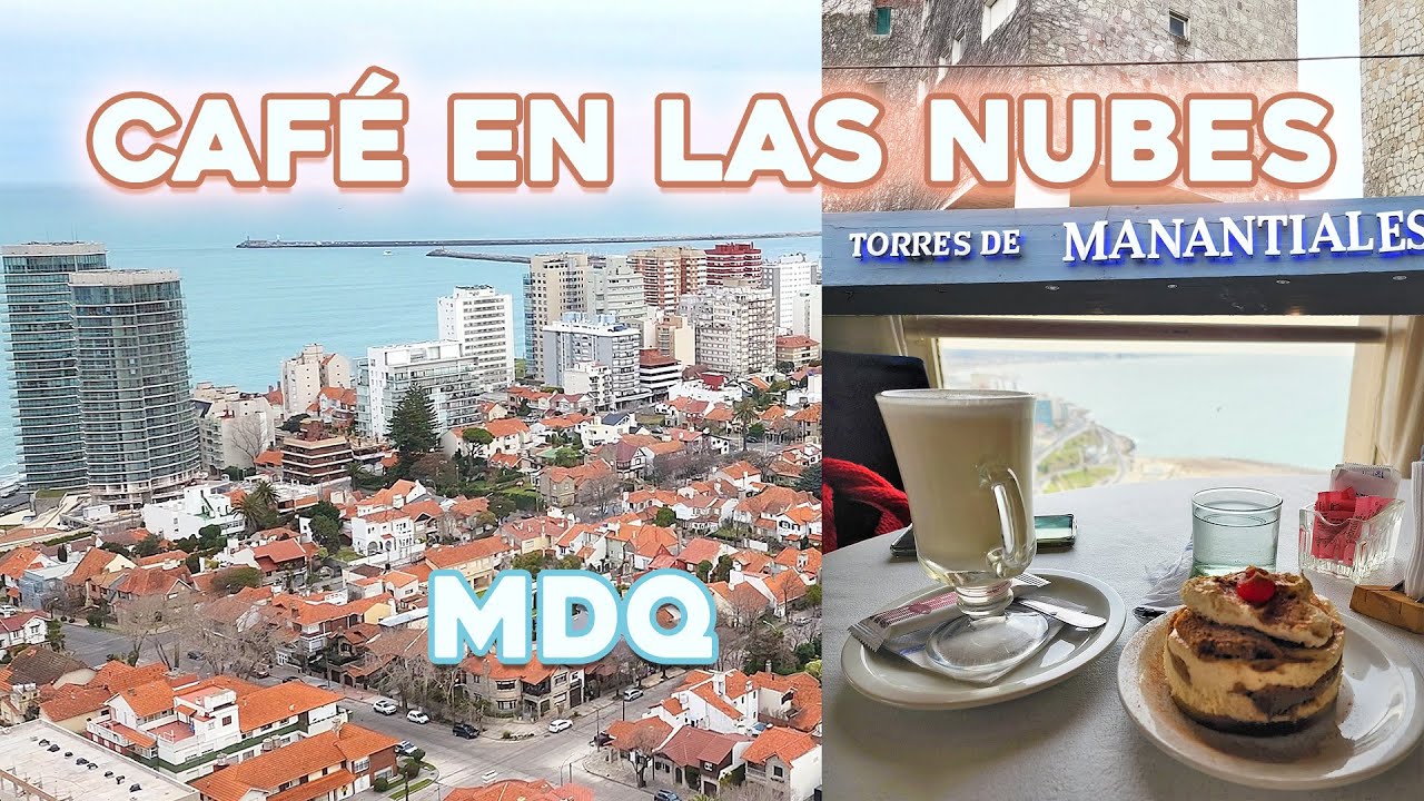 LAS NUBES Café. Walking Tour MAR DEL PLATA - 4K Travel Vlog - TORRES DE MANANTIALES
