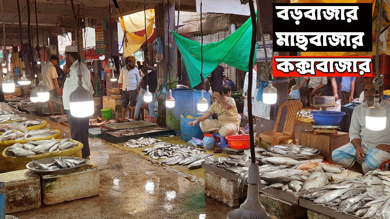 কক্সবাজার খুচরা মাছের বাজারে সামুদ্রিক ও দেশি মাছের জমজমাট বিক্রি। Cox's Bazar Retail Fish Market।