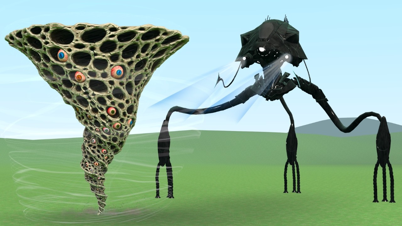 New Trypophobia Tornado Vs War Of The Worlds Tripod In Garry's Mod