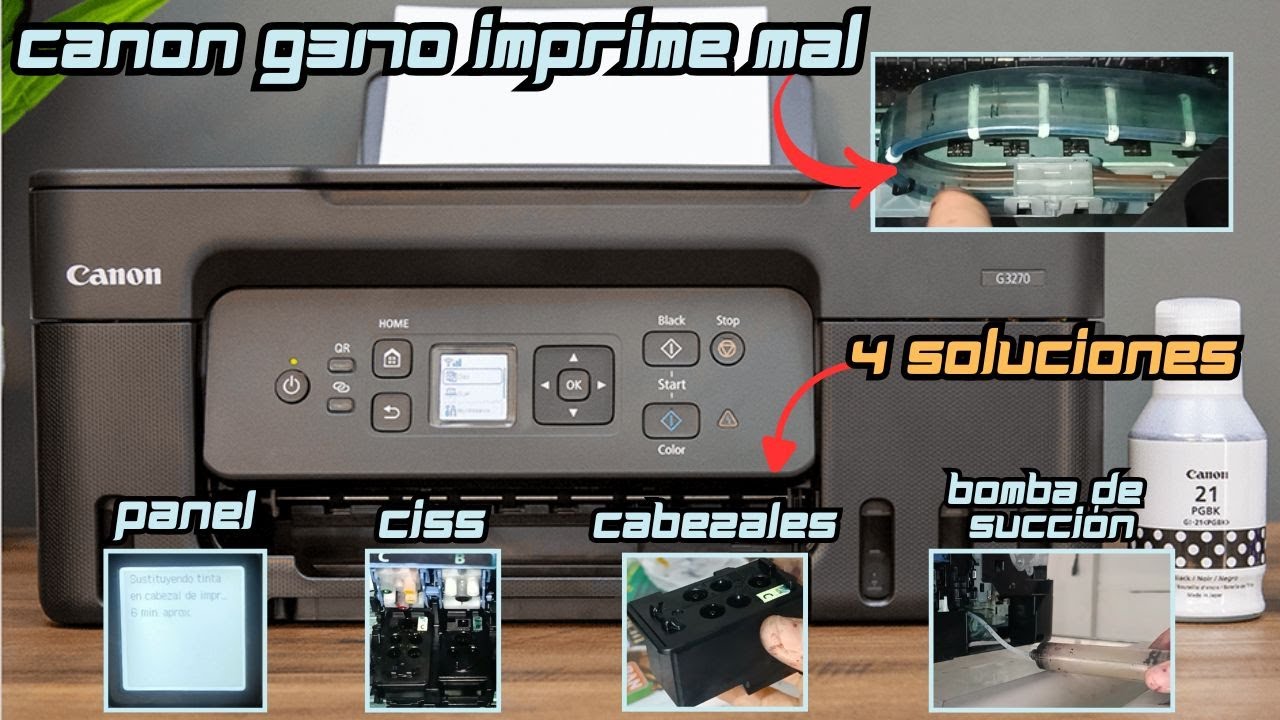 🔧 Canon G3170 плохо печатает 😡 | 🛠️ Удалите воздух из шлангов системы подачи чернил 💨