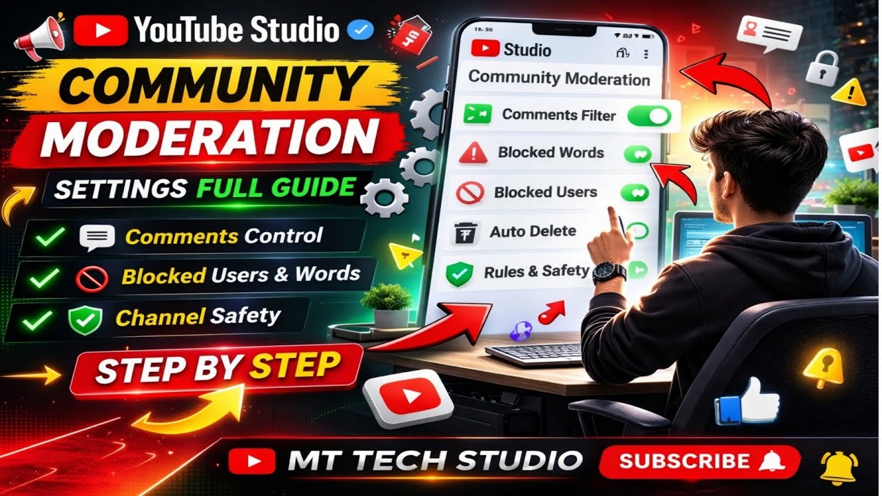 ✅ YouTube Community Moderation Settings Full Guide 2026 | Comments Control Kaise Kare MT Tech Studio