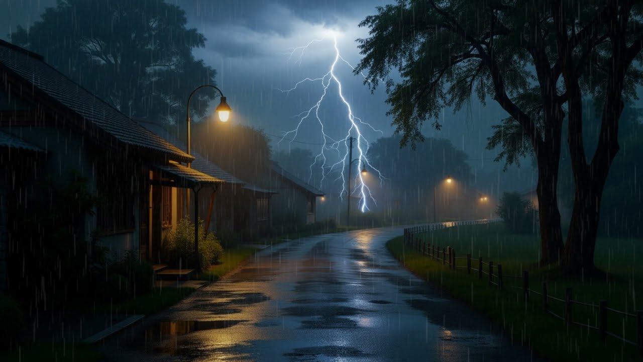 Cozy Cabin Rain Ambience by the Lake⛈️🌳Forest Rain & Thunder Sounds for Deep Sleep & Stress Relief