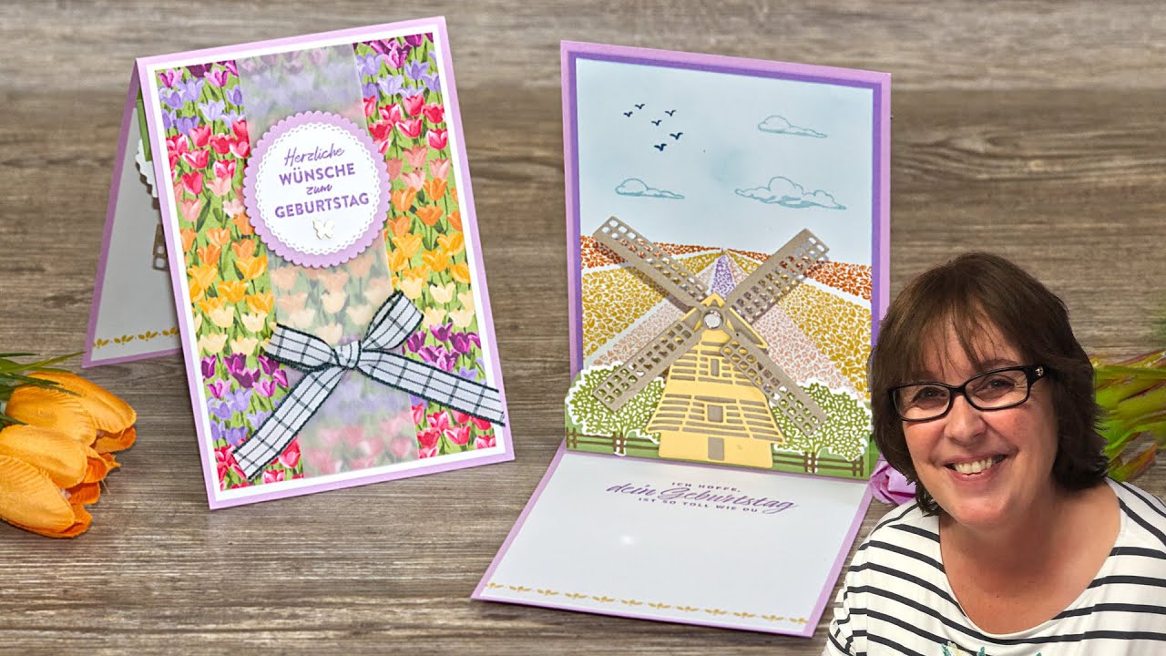 Pop Up Card Tulip Fields ・Karte in zauberhaften Frühlingsfarben mit Wow Effekt ・Stampin’ Up!