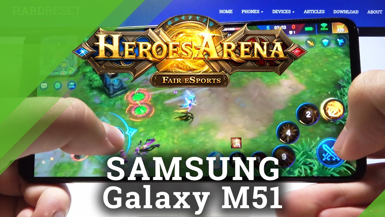 Heroes Arena on SAMSUNG Galaxy M51 &ndash; High Graphics Test