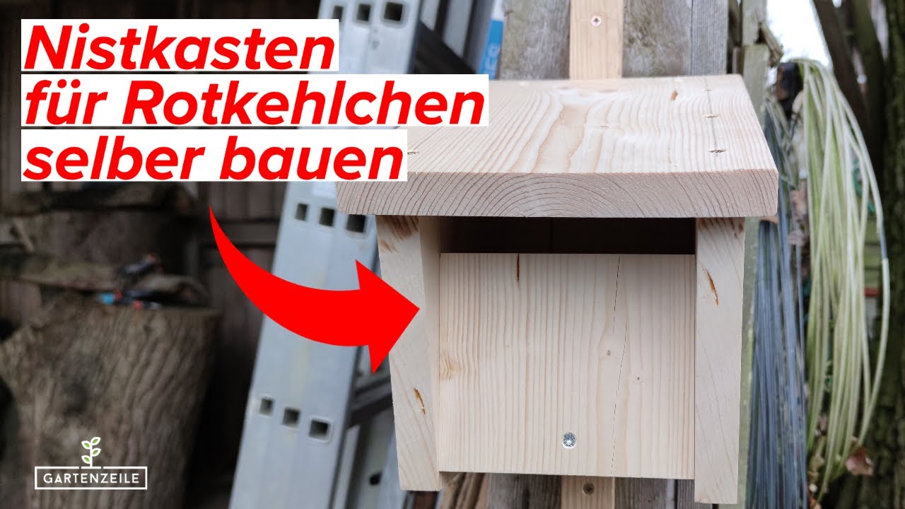 DIY Halbhöhlen-Nistkasten bauen für Rotkehlchen, Zaunkönig, Hausrotschwanz - So einfach geht`s!