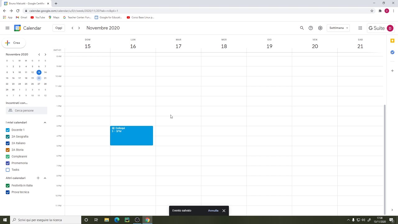 Creare Slots prenotabili in Google Calendar