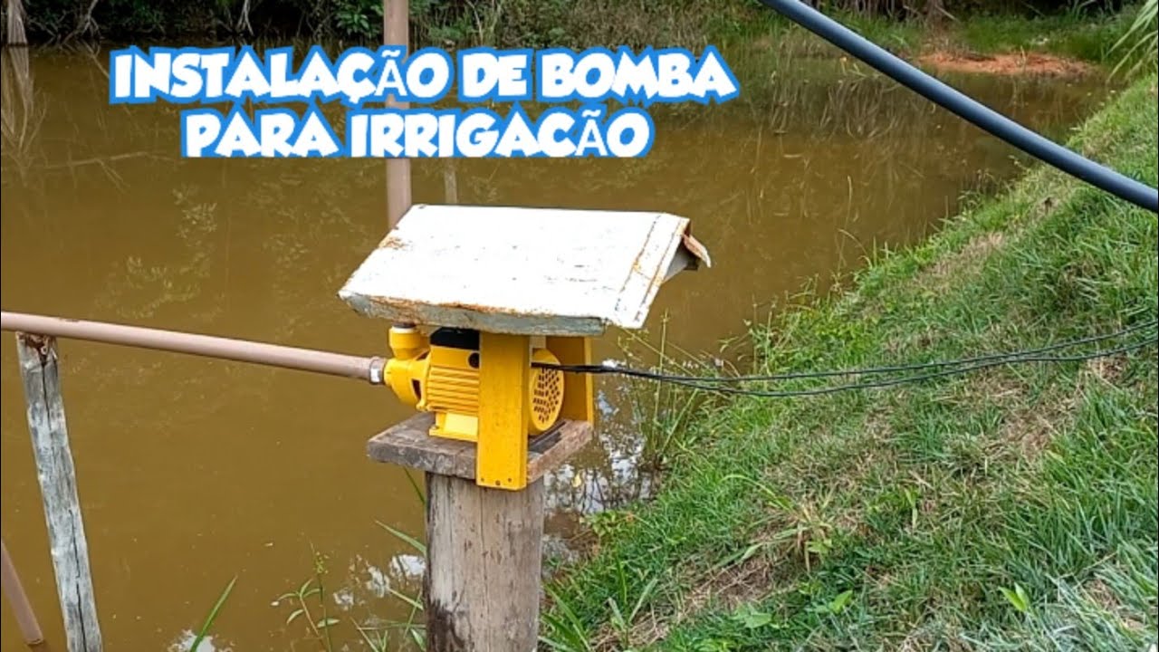 BOMBA PERIFÉRICA DE MEIO CV INSTALADA PARA IRRIGAÇÃO.