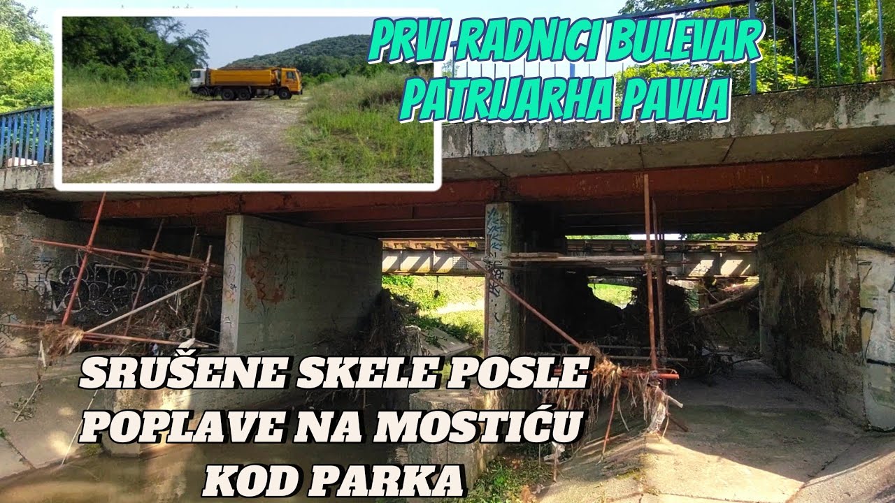 Beogradski bulevar Patrijarha Pavla izdvojen novac prvi radnici,srušen deo ispod mostića parka