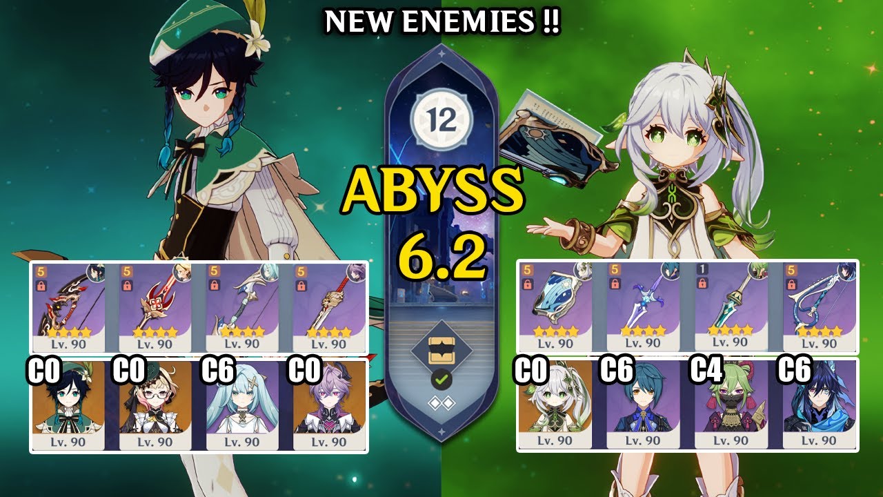 NEW Spiral Abyss 6.2 | C0 Venti Emilie Burning & C0 Nahida Ororon Hyperbloom | Genshin Impact 【原神】