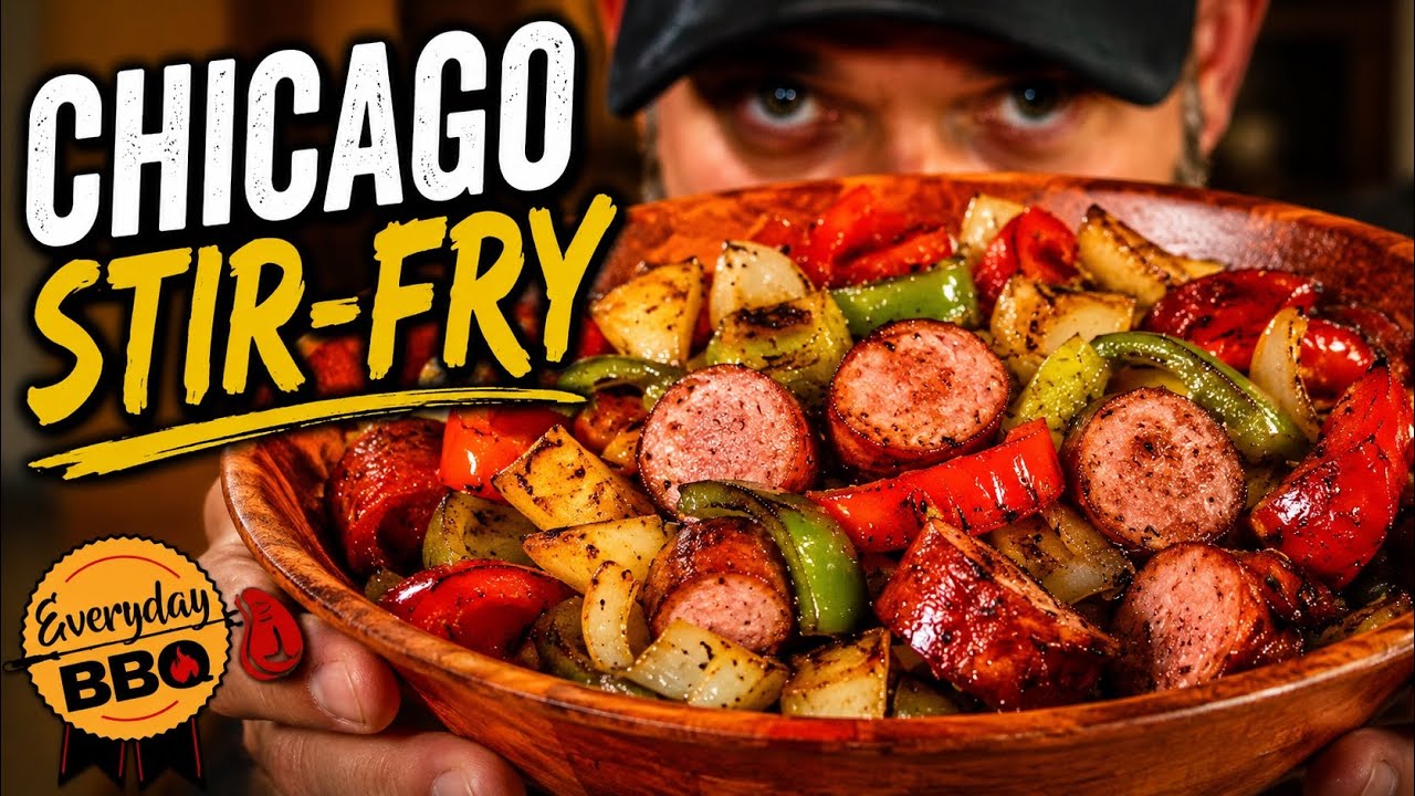 Blackstone Griddle Recipe - Sausage, Onion, Peppers and Potatoes - Easy & Fast Recipe - Everyday BBQ