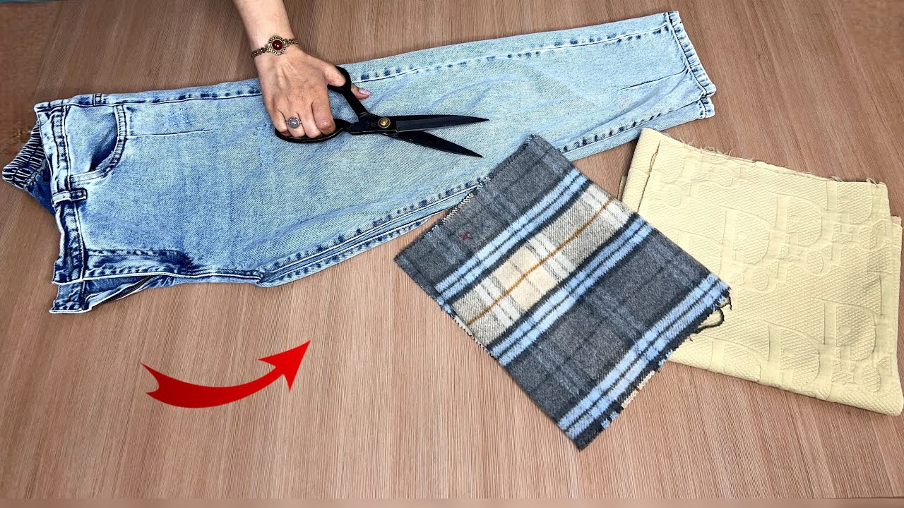 ✅💥 [DIY]You will be surprised 🤩 A cool design made from a combination of several fabrics♻️ Recycling
