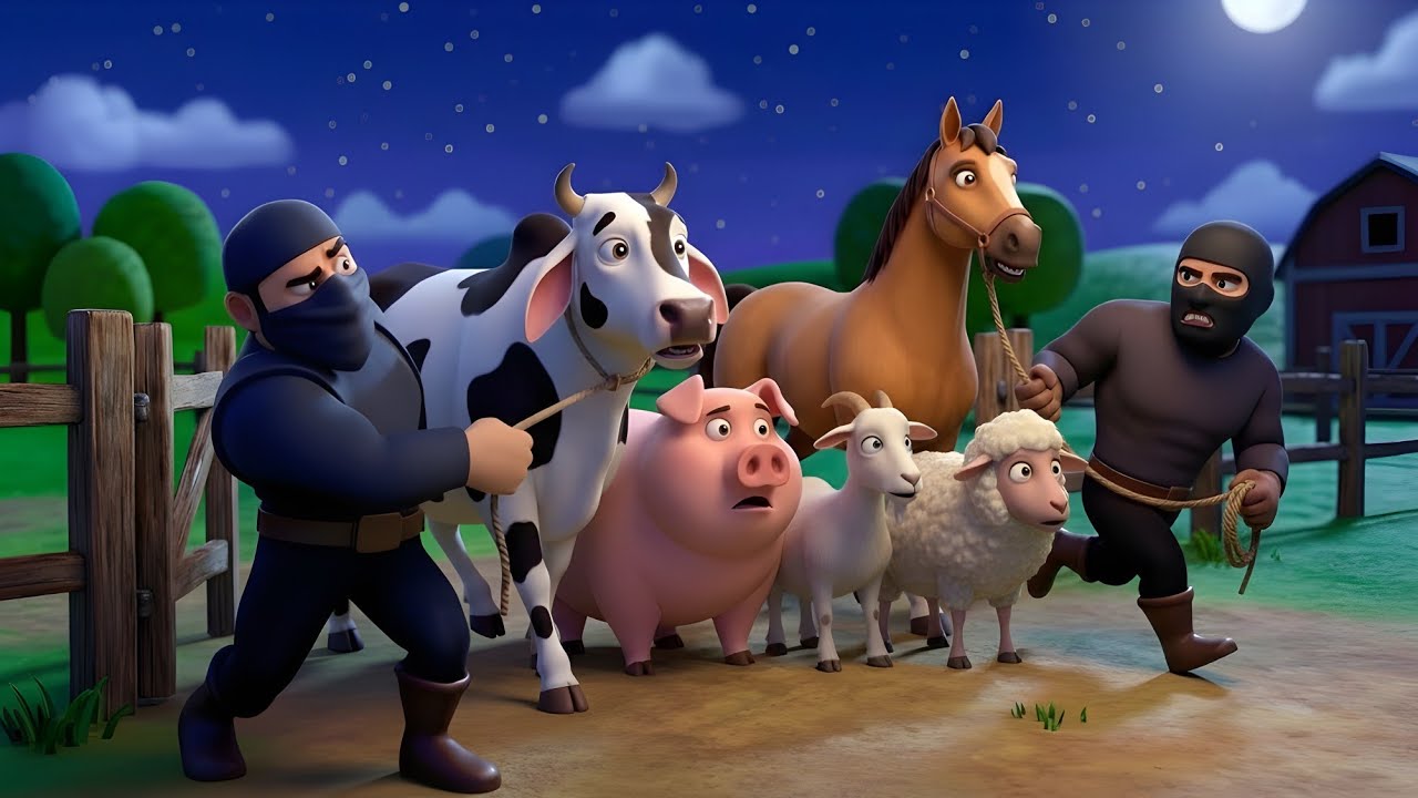 Old MacDonald's Animals Stolen 😱 | Thief Attacks the Farm | Kids Story