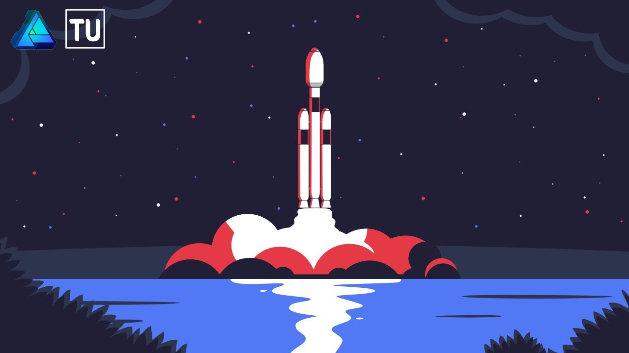 Making Of A Rocket Launch Vector Illustration in Affinity Designer