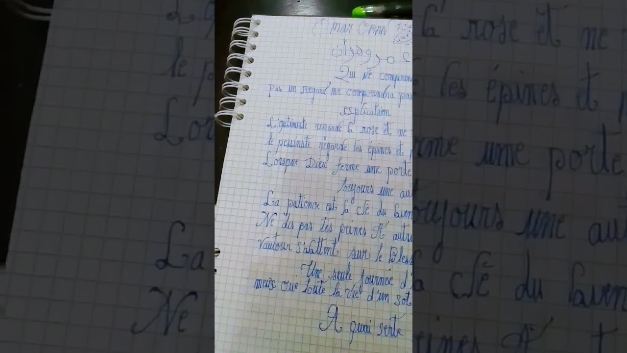 Très beau ecriture