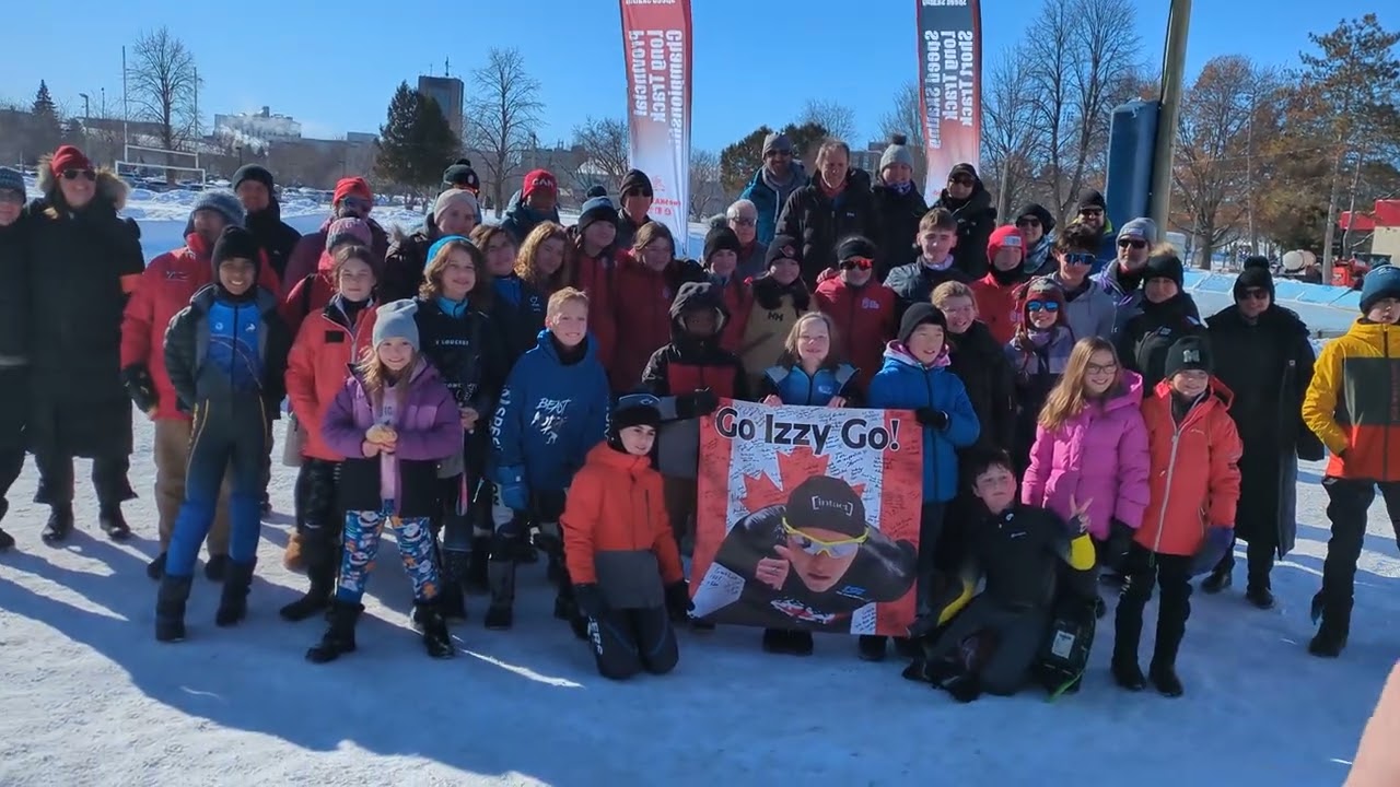 Ottawa Speed skaters encouraging Isabelle  Weidemann at Brewer Park Oval Feb 1st 2026
