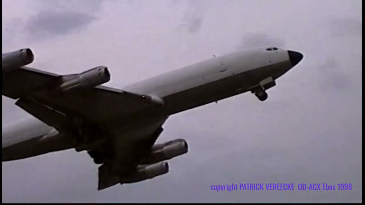 SCREAMING TAKE OFF , the MIGHTY BOEING 707  OD-AGX , Ostend Airport