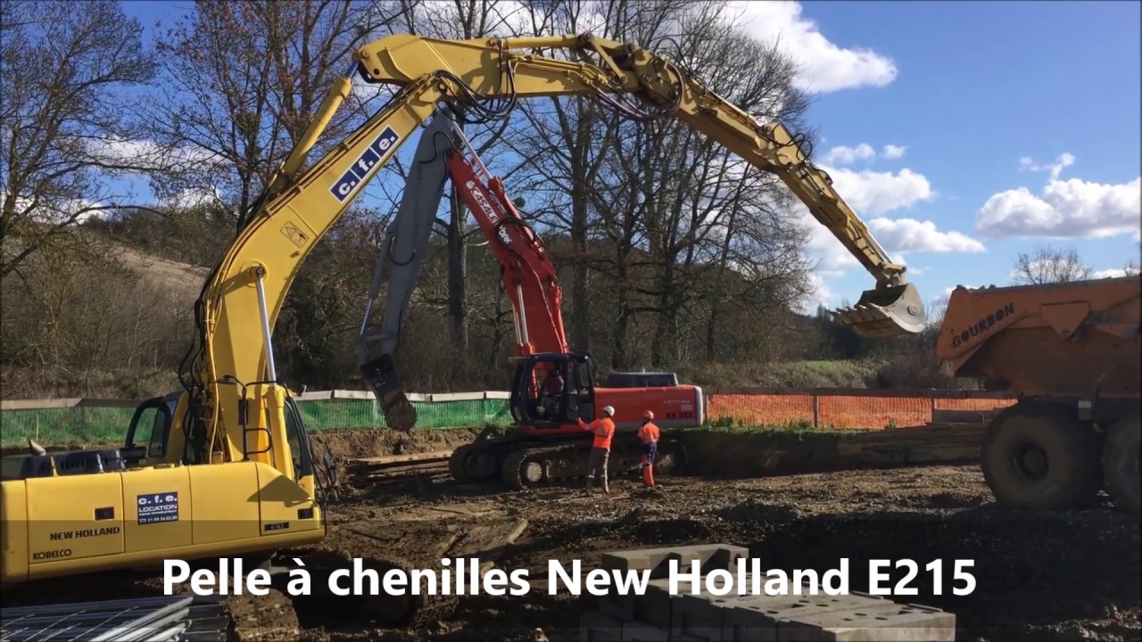 Pelle &agrave; chenilles longue port&eacute;e New Holland E215 LC (3 balanciers) - Machine CFE Location