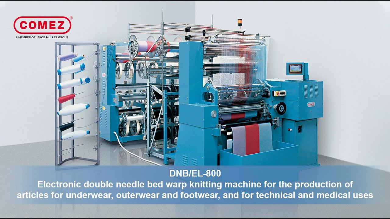 Electronic double needle bed warp knitting machine for technical and medical articles: DNB/EL-800