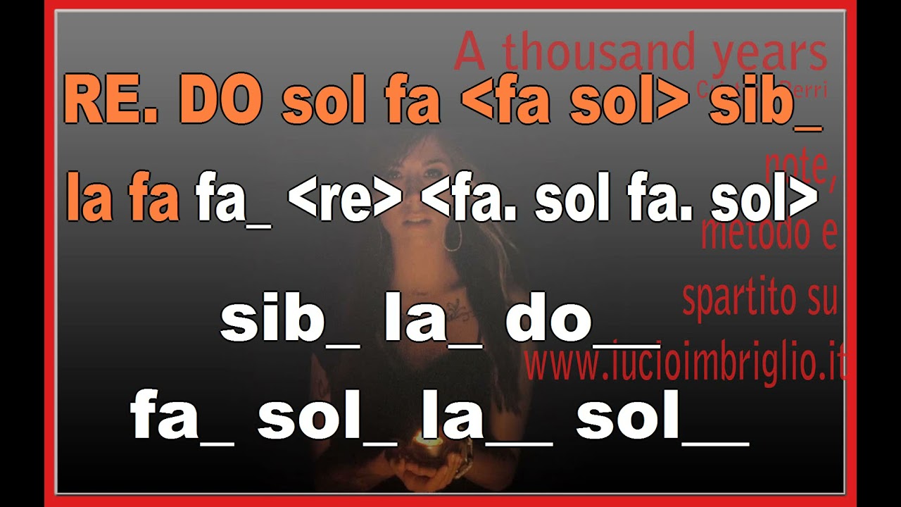 A thousand years - karaoke notazionale