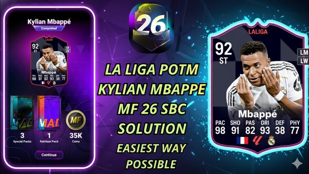 POTM KYLIAN MBAPPE SBC MADFUT 26 (самый простой возможный способ) | Madfut 26 Sbc Solutions | Mad...