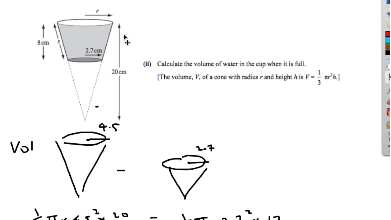 Volume: IGCSE Maths Extended Cambridge Past Paper Questions
