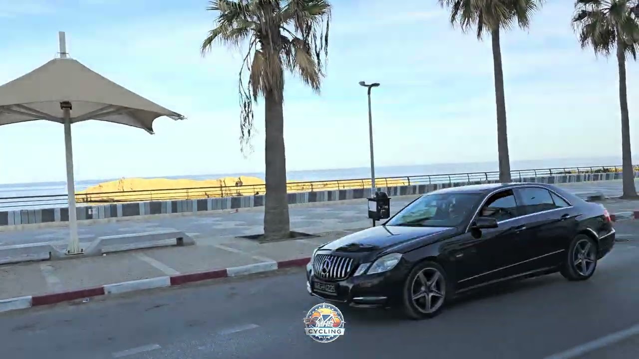 تقريبا 4 دقائق في شاطئ الفقاعية بالمنستير، مرورا بالرباط بالدراجة |MHSCycling|