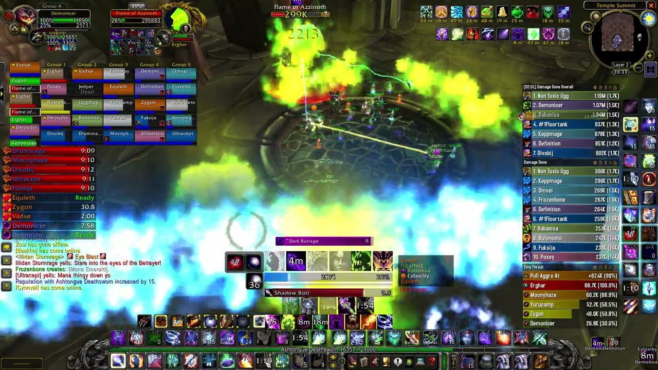 Illidan warlock tanking gameplay - WoW TBC Classic
