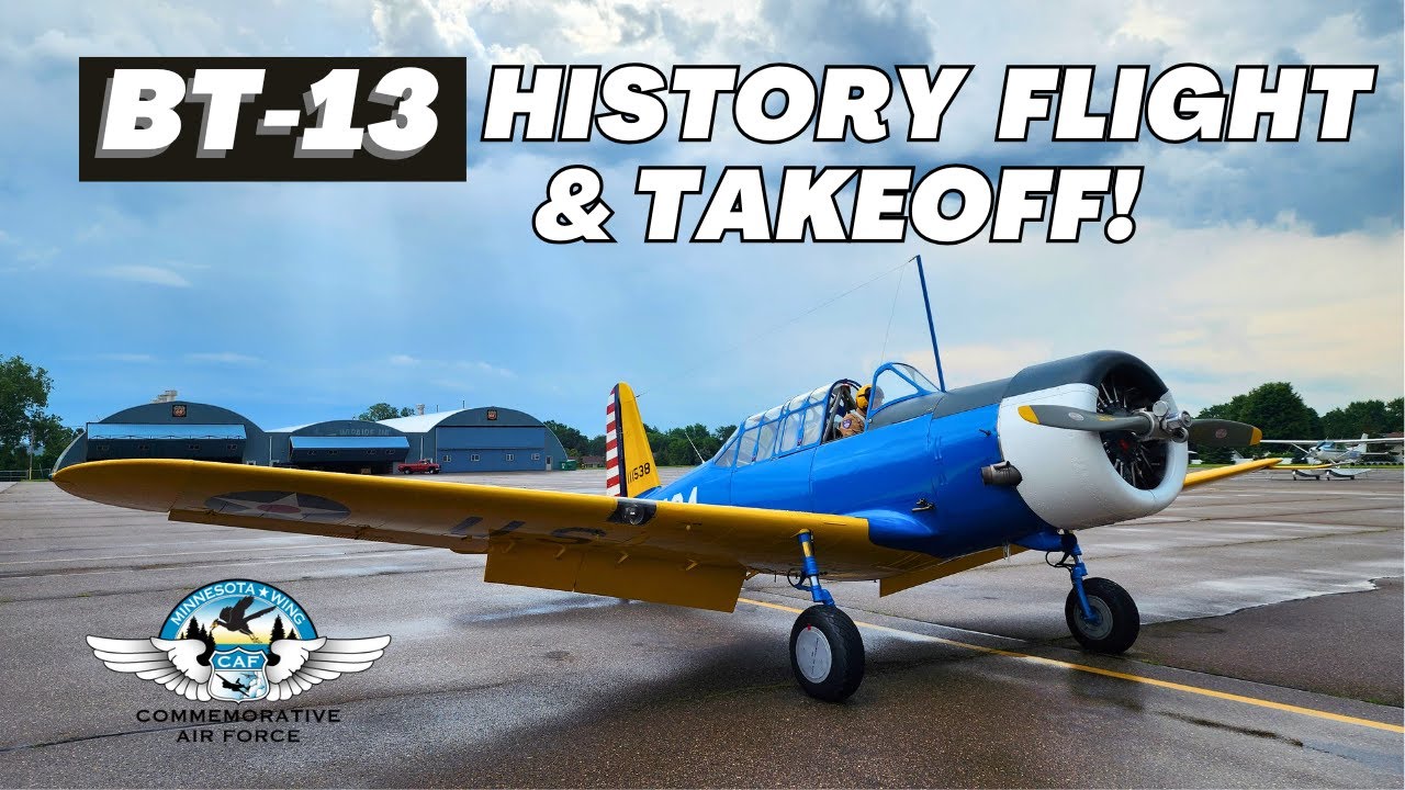 The Vultee BT-13 - Engine Startup and a History Flight in a WWII Trainer