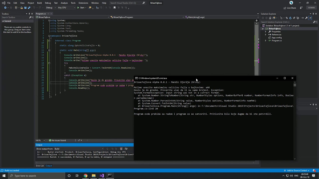 C# Programiranje #2: Program za brisanje fajlova