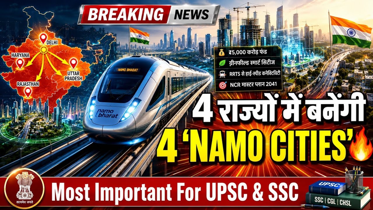 'Namo Cities' Master Plan Explained | दिल्ली-NCR 4 New Cities | Current Affairs 2026