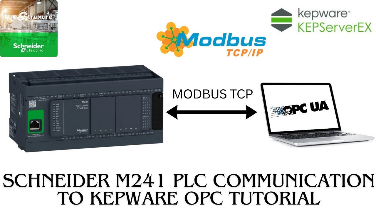 Как подключить ПЛК Schneider M241 к OPC-серверу Kepware KEPserverEX (Modbus TCP)