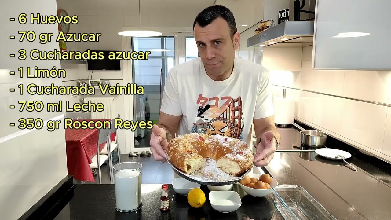 RECETA PUDIN DE ROSCÓN DE REYES #roscón #roscondereyes #receta #postre #dulce #comida