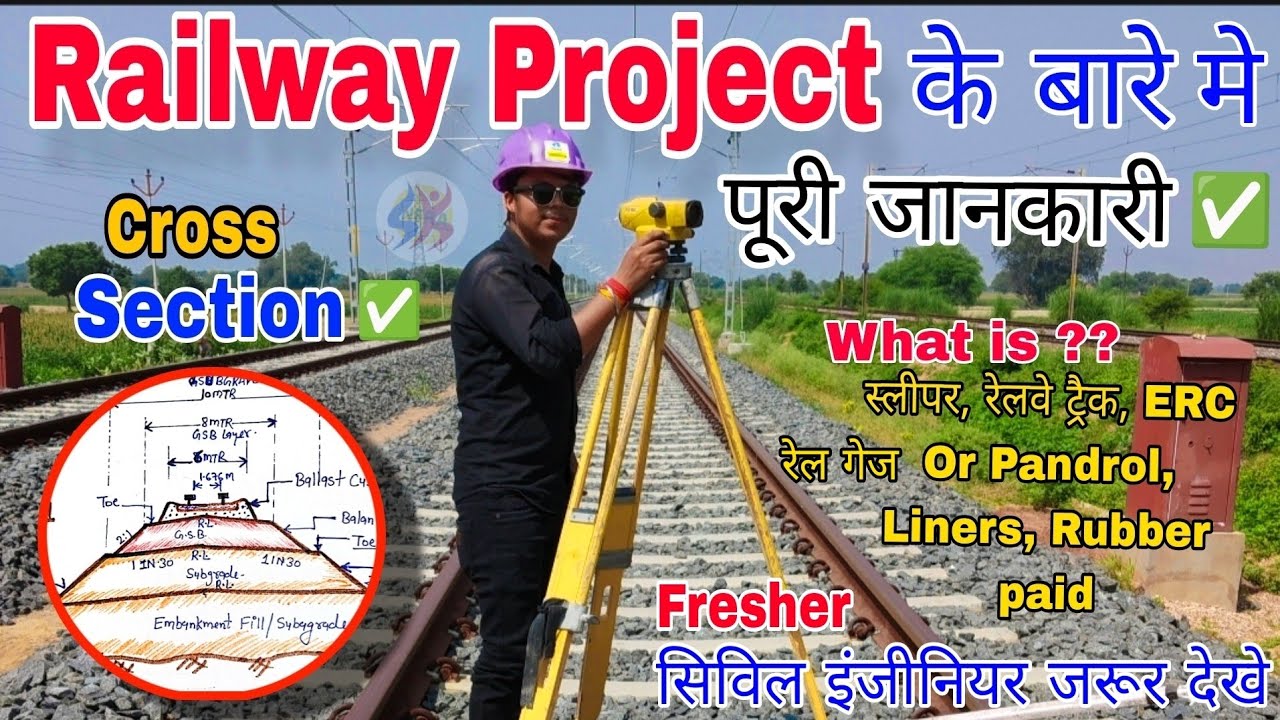 Railway Line Project के बारे में Full Details || Railway line Track Cross Section | Rcc Sleeper,Toe