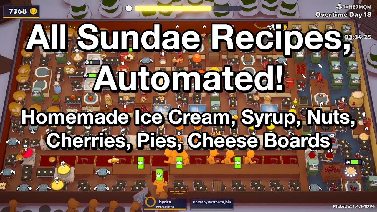 All Sundae Recipes, Automated! - Solo Day 1 to OT18 - PlateUp!