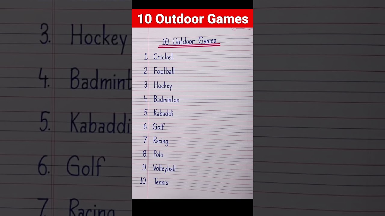 10 Outdoor Games Name in English and Hindi | Learn Outdoor Games Name | Outdoor Game #shorts