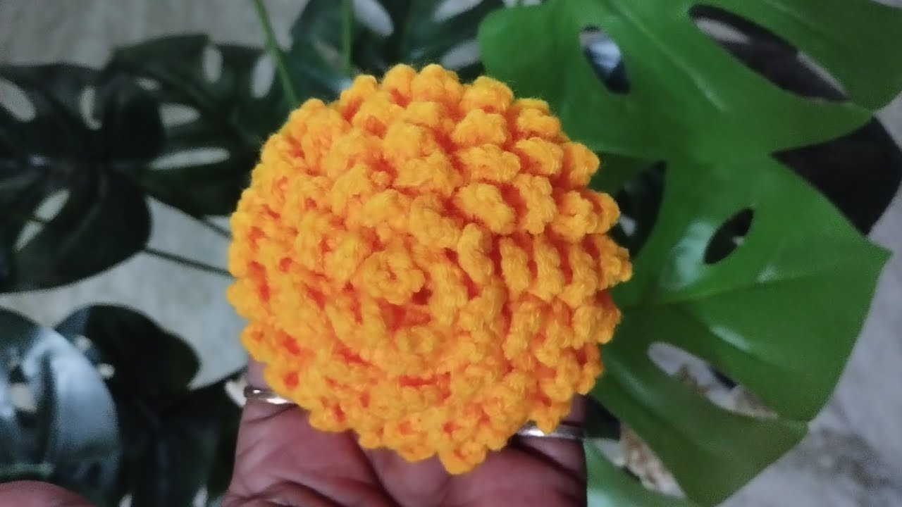 crochet marigold flower in easy way/क्रोशिया गेंदाफूल/crochet marigold/crochet craft/woollen craft