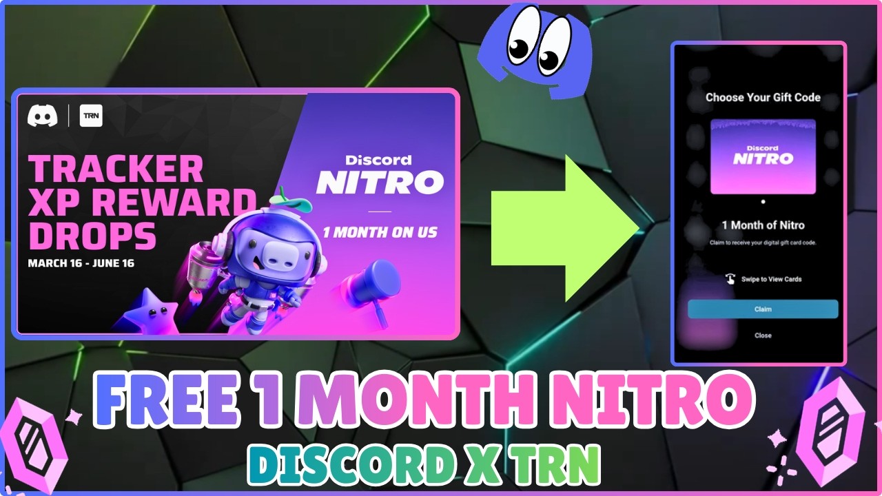 TRACKER.GG X Discord Nitro ПОЛУЧИТЕ *1 БЕСПЛАТНЫЙ МЕСЯЦ NITRO*