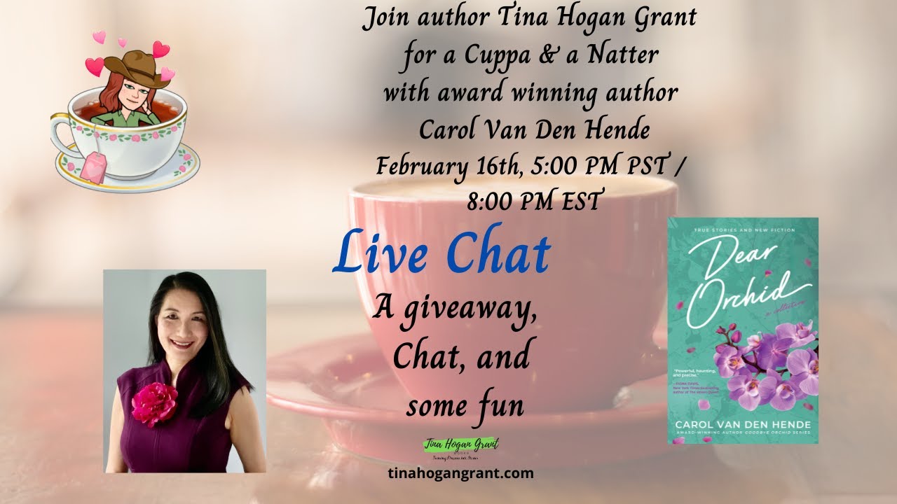 A Cuppa & A Natter (Live Chat) With Award-winning Author Carol Van Den Hende