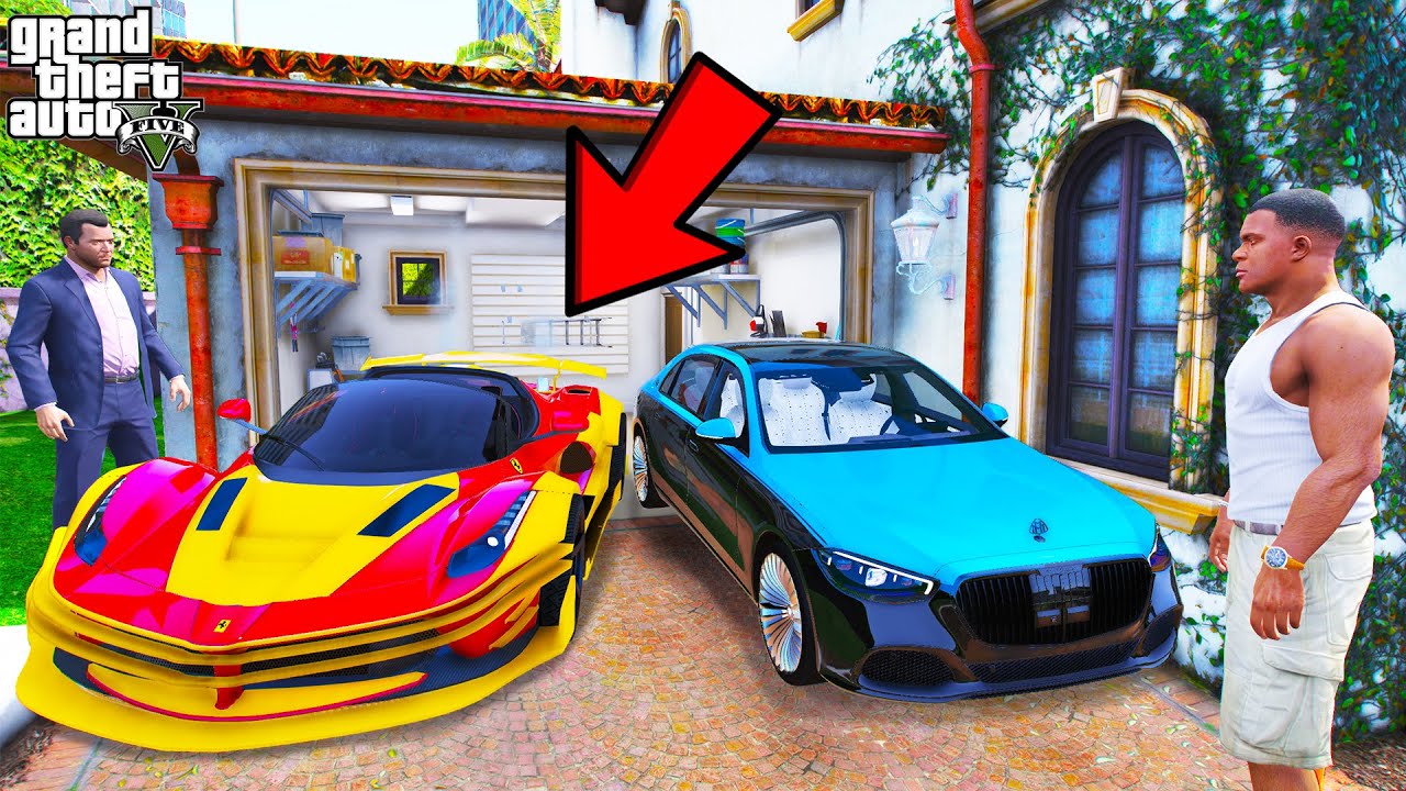 Franklin Found a SECRET Garage in Michael's House GTA 5 | SHINCHAN and CHOP
